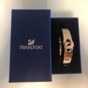 SWAROVSKI ROSE GOLD AND CRYSTAL BANGLE BRACELET